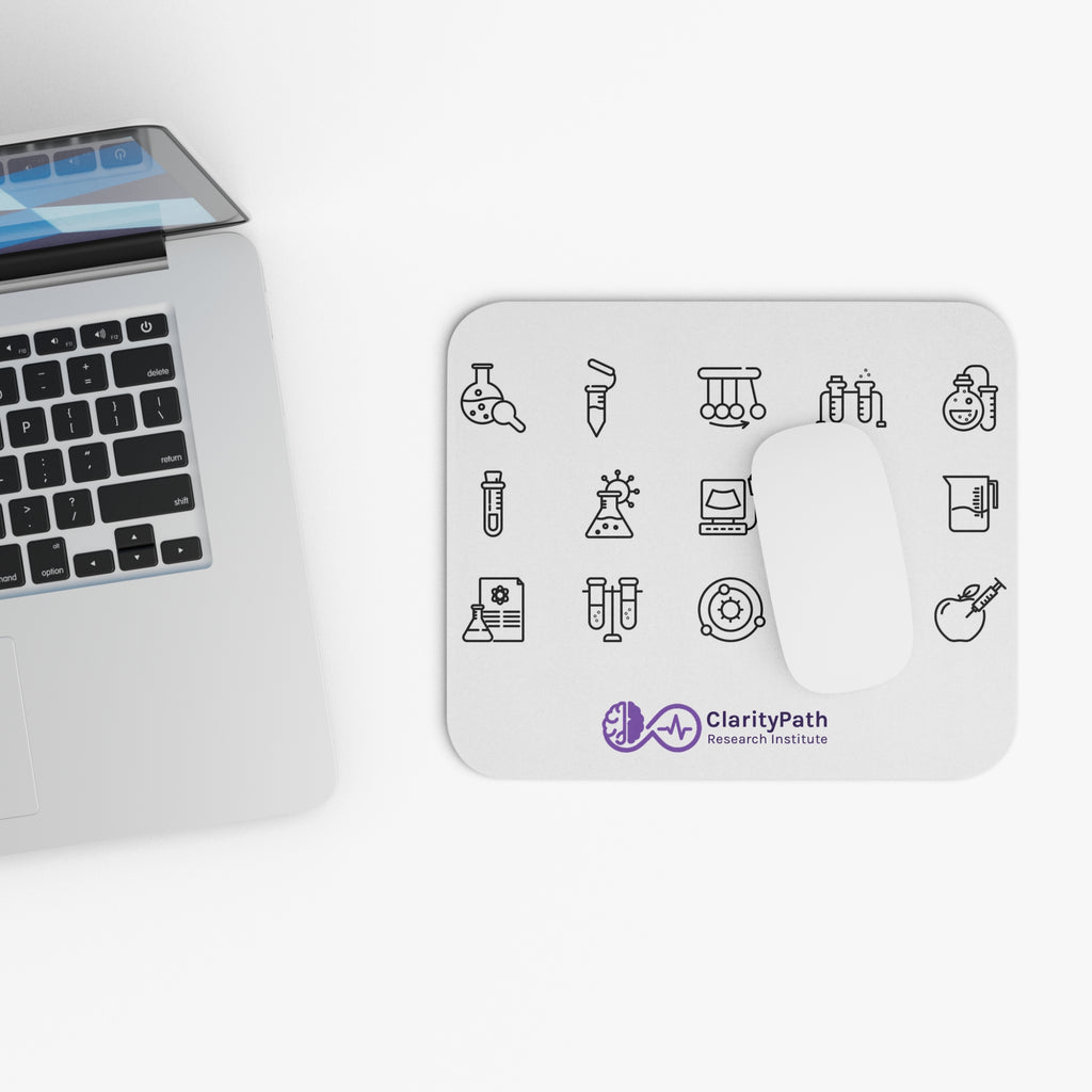 Science Icons Mouse Pad — Minimal Lab Chemistry Desk Mat