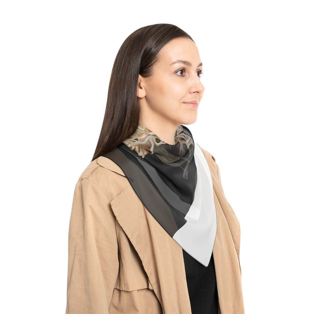 Botanical Tree of Life Scarf - Artistic Neutral Silk-Look Square Wrap