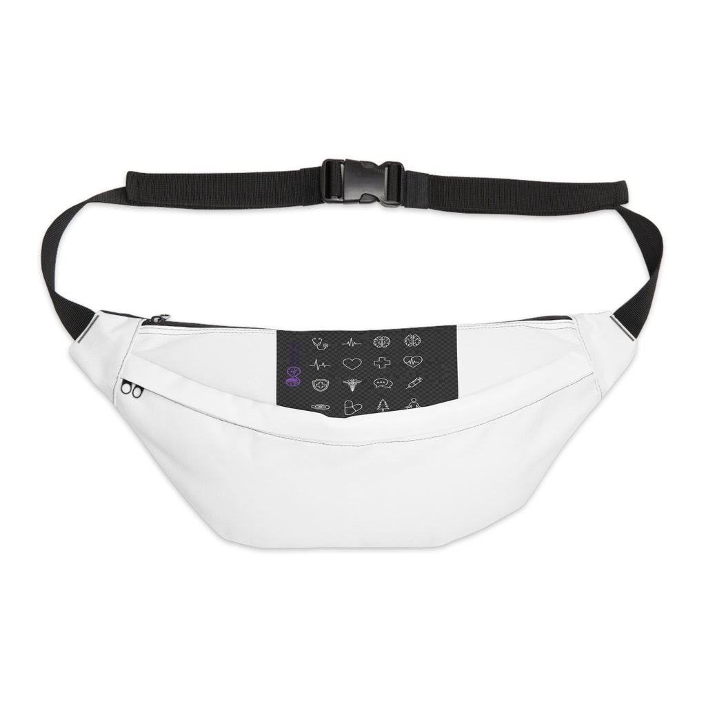 Minimal Tech Icon Large Fanny Pack — Hands-Free Travel Belt Bag