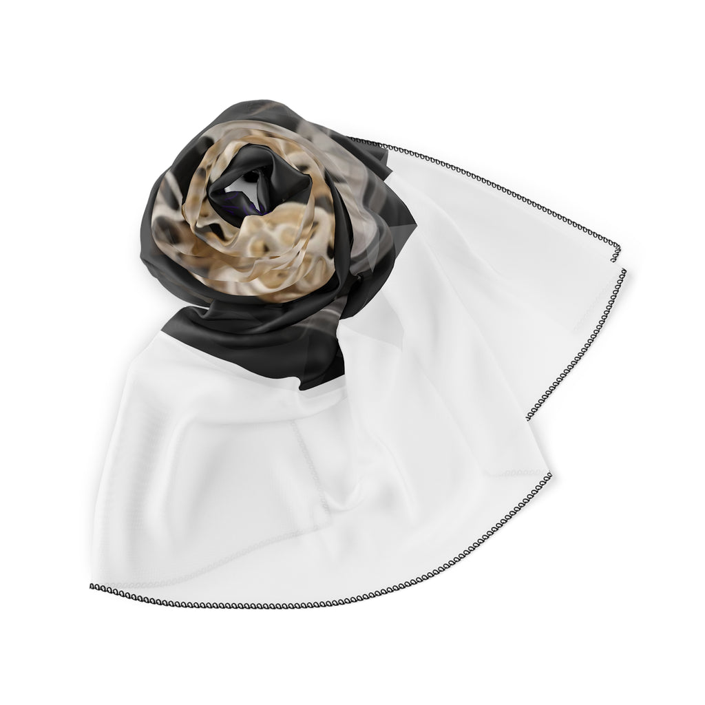 Botanical Tree of Life Scarf - Artistic Neutral Silk-Look Square Wrap