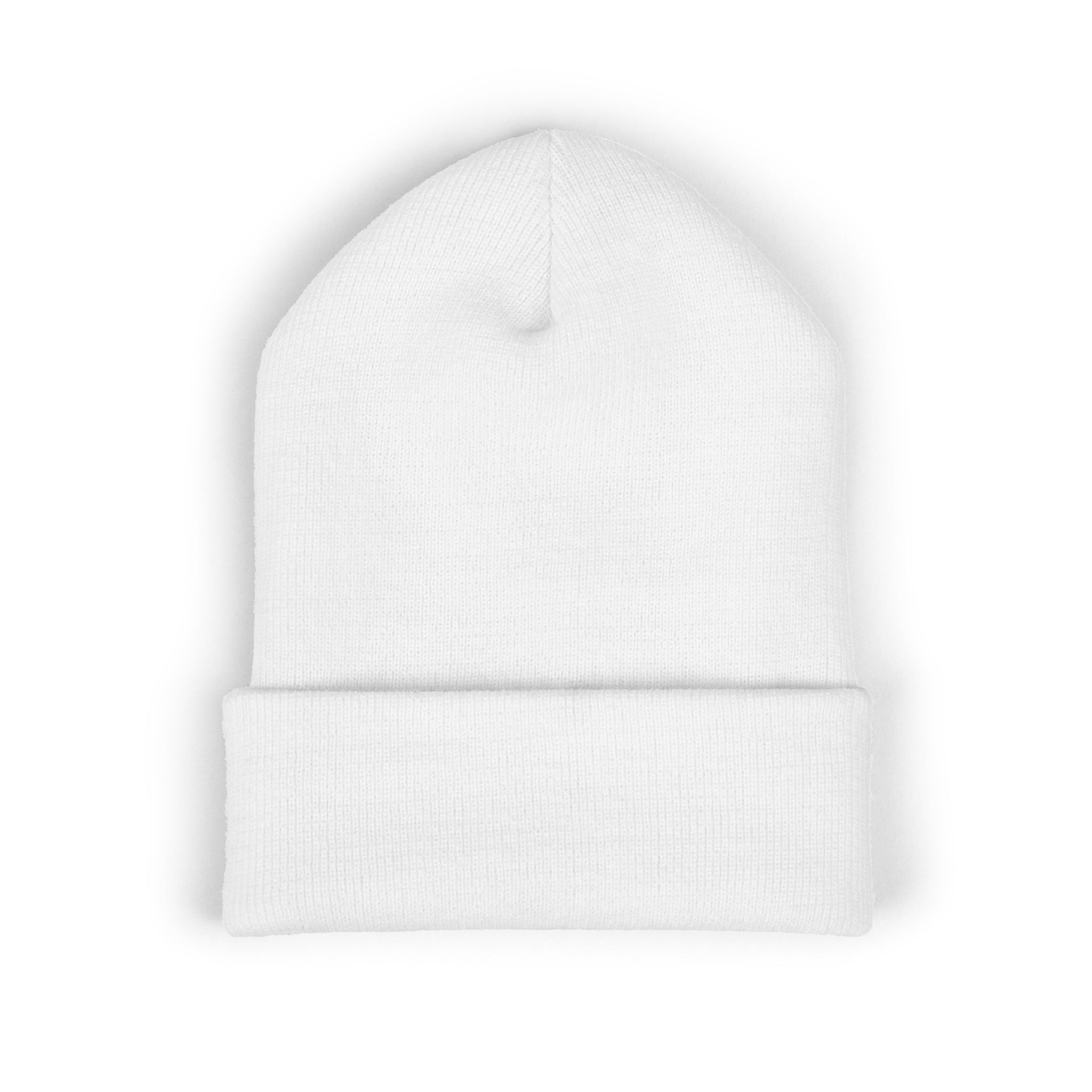 Embroidered Brain Cuffed Beanie — Minimalist Science Knit Hat