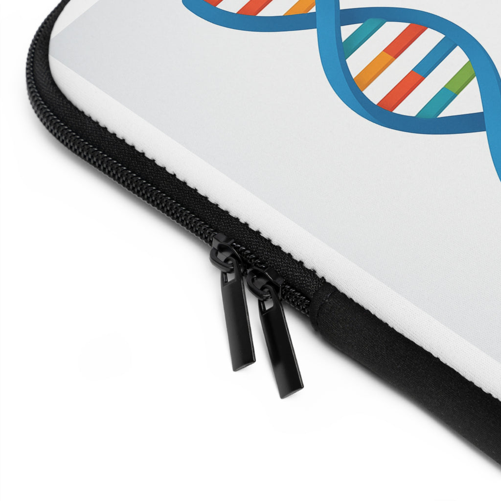 DNA Strand Laptop Sleeve — Colorful Genetics Tech Sleeve for Scientists & Students