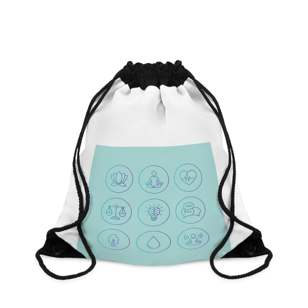 Yoga Icon Drawstring Bag - Minimal Wellness Gym Sack