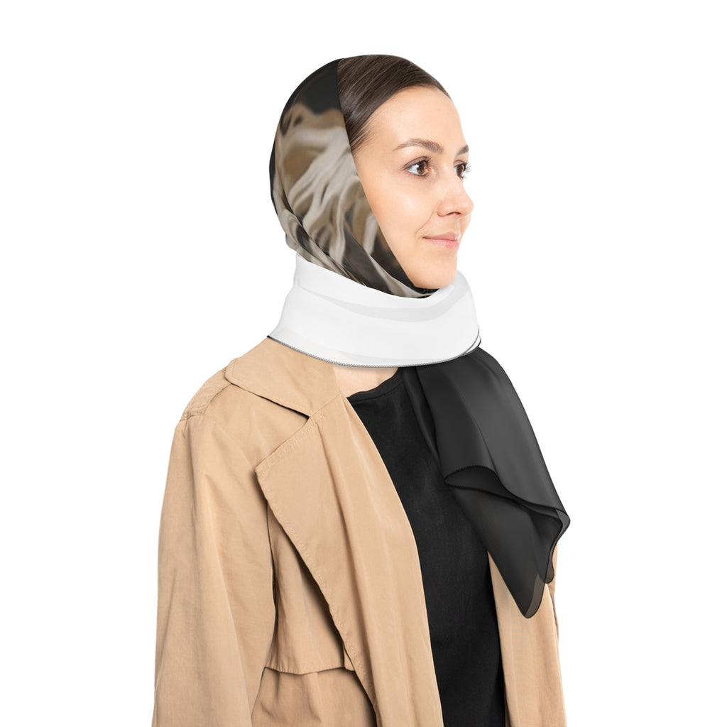 Botanical Tree of Life Scarf - Artistic Neutral Silk-Look Square Wrap