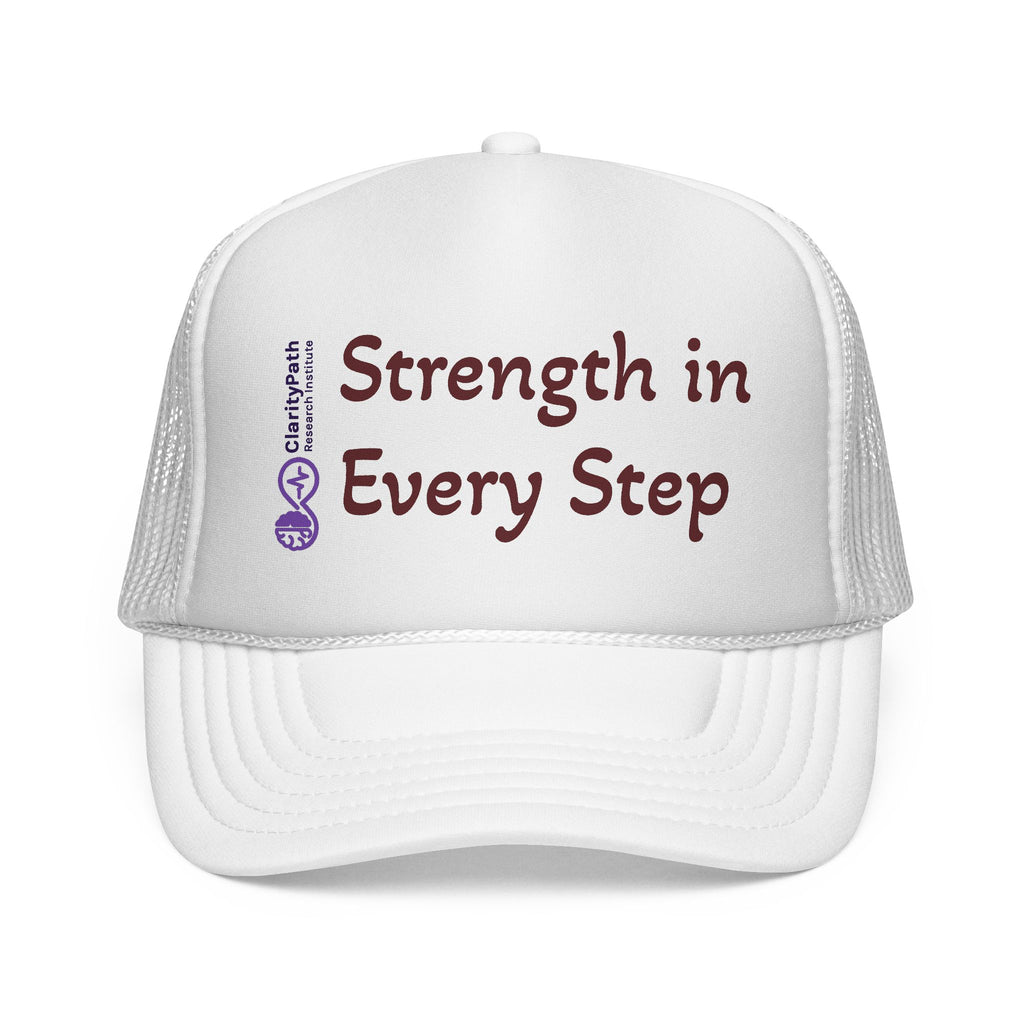 Strength In Every Step Trucker Cap — Inspirational Walking & Recovery Hat