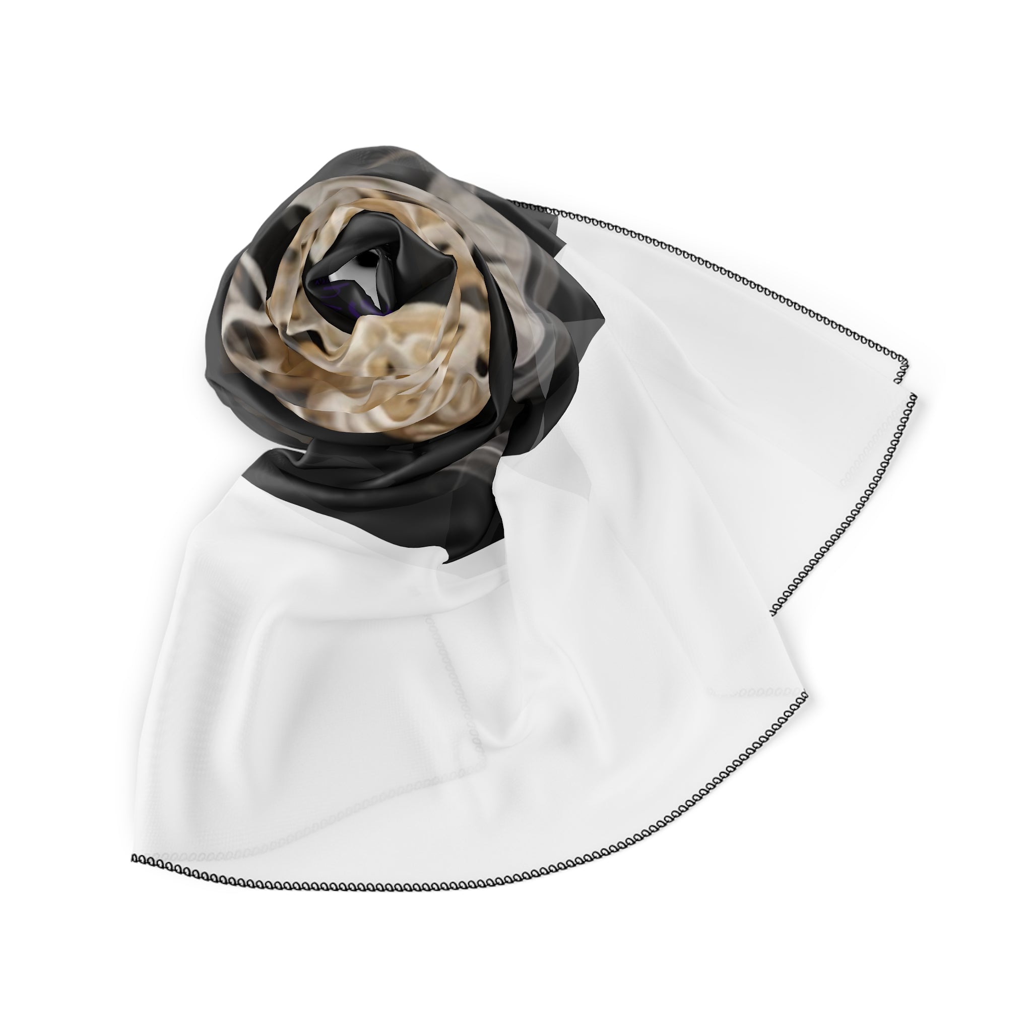 Botanical Tree of Life Scarf - Artistic Neutral Silk-Look Square Wrap