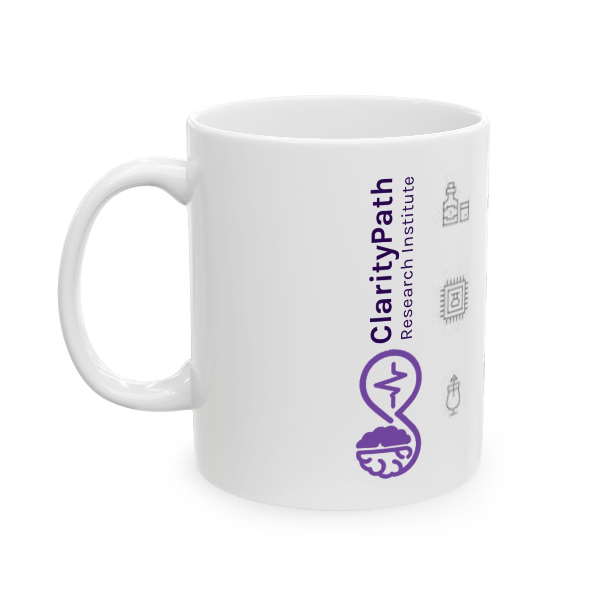 Chemistry Icons Ceramic Mug — Minimal Science Chemistry Laboratory Icons Coffee Cup (11oz, 15oz)