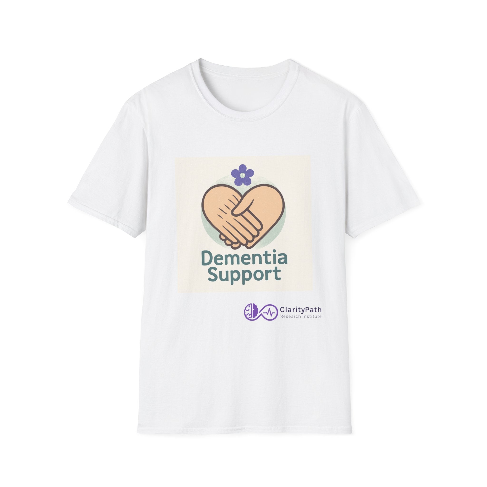 Dementia Support T-Shirt — Heart Hands Design with 'Kindness Remembers'