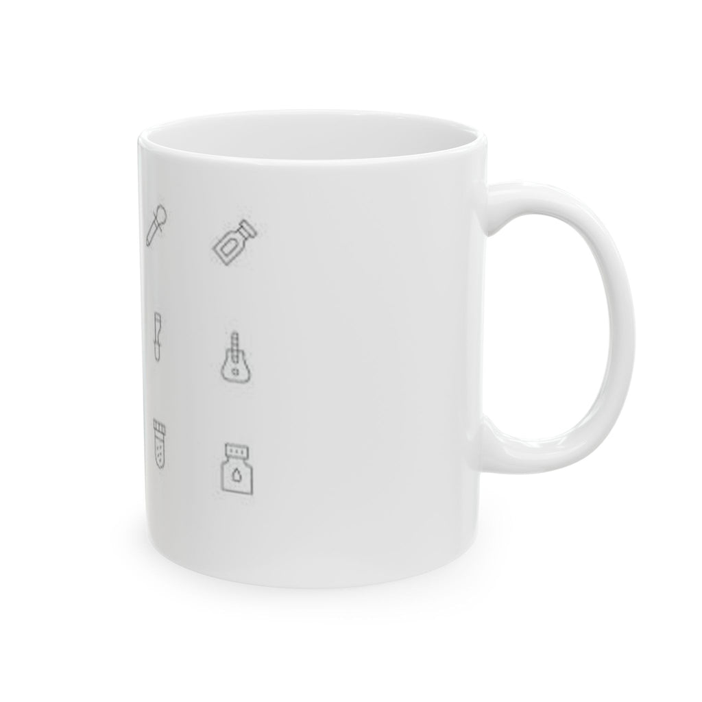 Chemistry Icons Ceramic Mug — Minimal Science Chemistry Laboratory Icons Coffee Cup (11oz, 15oz)