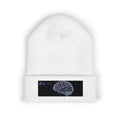 Embroidered Brain Cuffed Beanie — Minimalist Science Knit Hat
