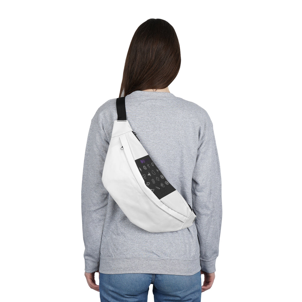 Minimal Tech Icon Large Fanny Pack — Hands-Free Travel Belt Bag