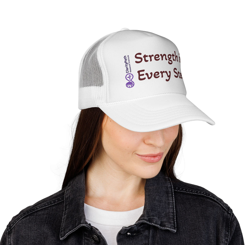 Strength In Every Step Trucker Cap — Inspirational Walking & Recovery Hat
