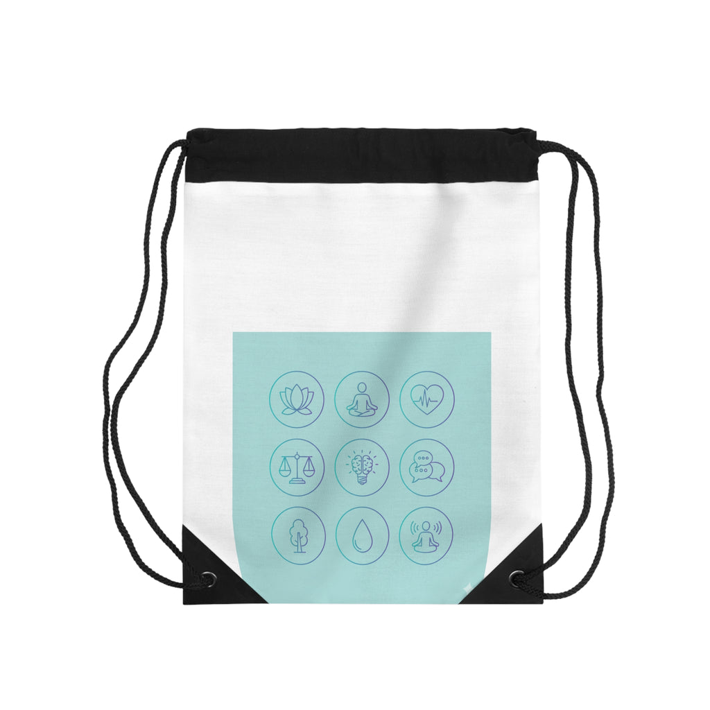Yoga Icon Drawstring Bag - Minimal Wellness Gym Sack