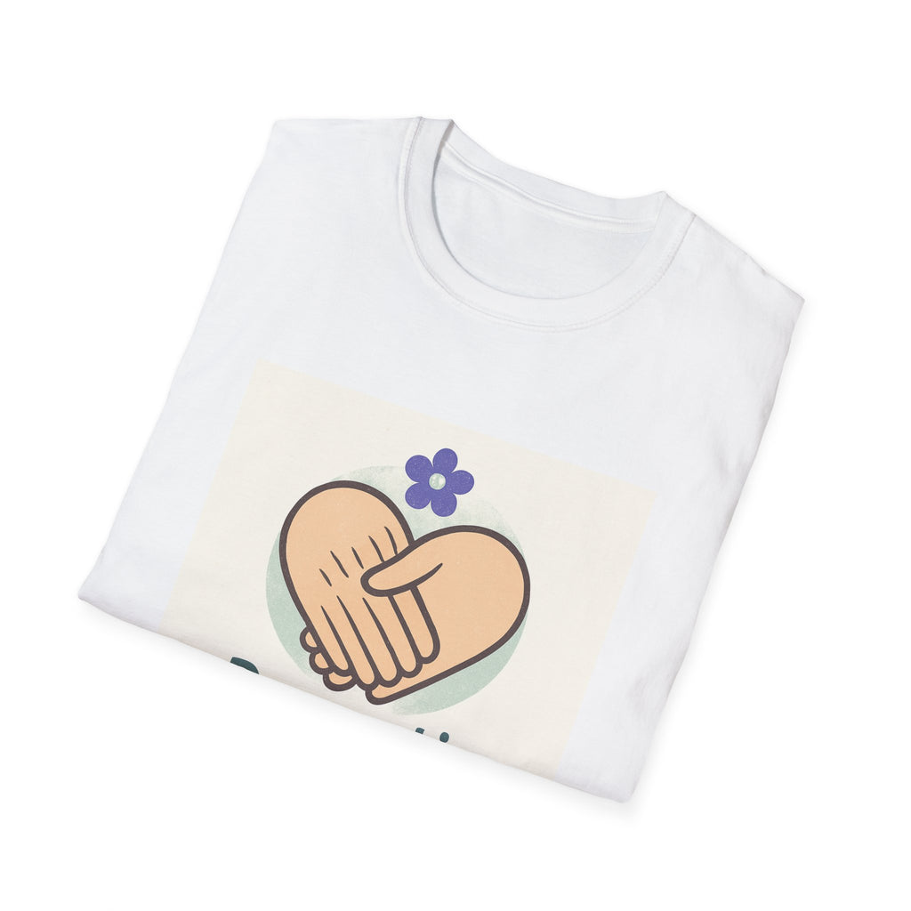 Dementia Support T-Shirt — Heart Hands Design with 'Kindness Remembers'